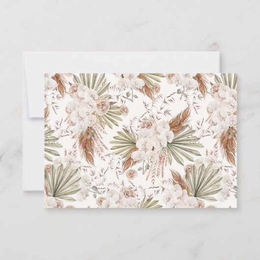 Bohemian Floral & Feathers Date Night Ideas Einladung (Rückseite)