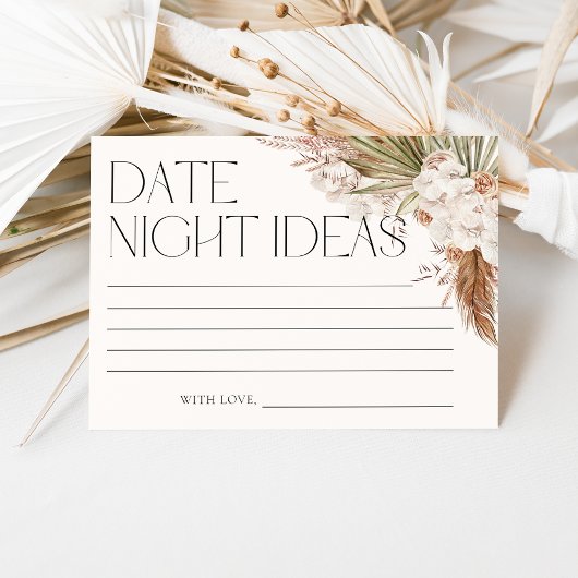 Bohemian Floral & Feathers Date Night Ideas Einladung