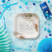 Bohemian Floral & Feathers Shower Pappteller (Party)