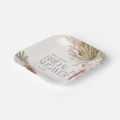 Bohemian Floral & Feathers Shower Pappteller (Gewinkelt)