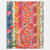Bohemian Floral Fleece Blanket (Vorderseite)