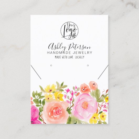 Bohemian floral logo jewelry earring necklace visitenkarte (Vorderseite)