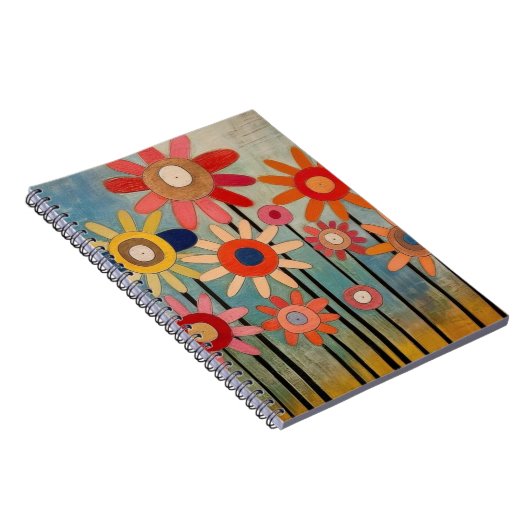 Bohemian Flowers Farbige Notizblock (Rechte Seite)