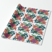 Bohemian Folk Art Floral Pattern Wrapping Paper Geschenkpapier (Ungerollt)