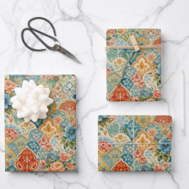 Bohemian Garden Mosaik Geschenkpapier Set