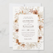 Bohemian-Garten-Wildblumen QR-Code-Hochzeit Einladung (Vorderseite)