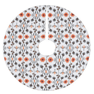 Bohemian gestreift floral: handgezeichnet vintage. polyester weihnachtsbaumdecke