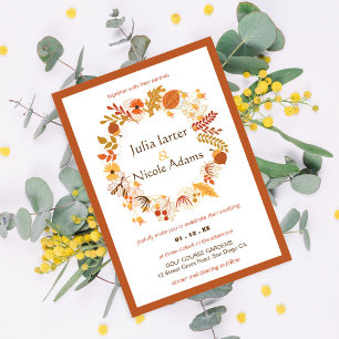 Bohemian Getrocknete Rustikale Blumen Herbst Hochz Einladung