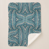 bohemian girly chic silver grey turquoise blue sherpadecke (Vorderseite)