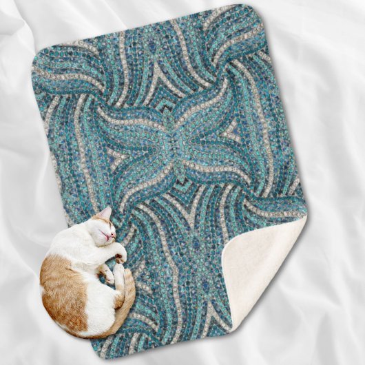 bohemian girly chic silver grey turquoise blue sherpadecke