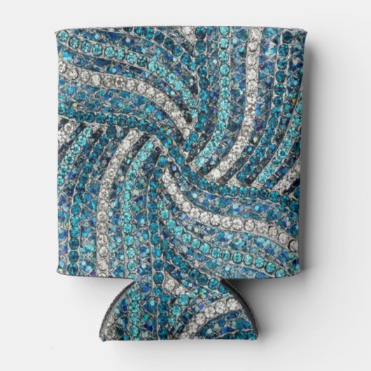 Bohemian Girly Chic Silver Grey Turquoise Dosenkühler (Vorderseite)