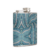 Bohemian Girly Chic Silver Grey Turquoise Flachmann (Rechts)