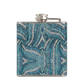 Bohemian Girly Chic Silver Grey Turquoise Flachmann (Rückseite)