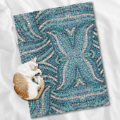 Bohemian Girly Chic Silver Grey Turquoise Fleecedecke