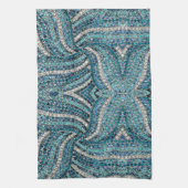 Bohemian Girly Chic Silver Grey Turquoise Geschirrtuch (Vertikal)