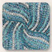 Bohemian Girly Chic Silver Grey Turquoise Getränkeuntersetzer (Vorderseite)