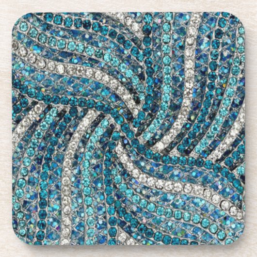 Bohemian Girly Chic Silver Grey Turquoise Getränkeuntersetzer (Vorderseite)