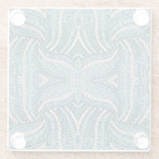 Bohemian Girly Chic Silver Grey Turquoise Glasuntersetzer (Rückseite)