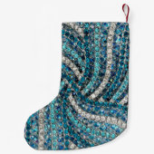 Bohemian Girly Chic Silver Grey Turquoise Kleiner Weihnachtsstrumpf (Rückseite)