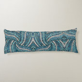 Bohemian Girly Chic Silver Grey Turquoise Seitenschläferkissen (Rückseite)