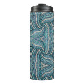 Bohemian Girly Chic Silver Grey Turquoise Thermosbecher (Vorderseite)