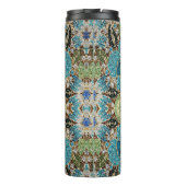 bohemian girly chic silver turquoise blue flower thermosbecher (Rückseite)