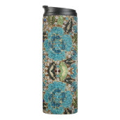 bohemian girly chic silver turquoise blue flower thermosbecher (Nach rechts gedreht)