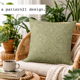Bohemian green pattern kissen