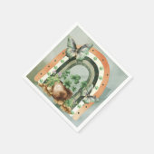 Bohemian Green Watercolor Rainbow Illustration Serviette (Ecke)