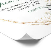 Bohemian Greenery Open Bar Gold Tischschild Poster (Ecke)