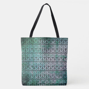 Bohemian Grunge, Aqua-Blau gemusterte Tragetasche Tasche