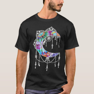 Bohemian-Halbmond-Mandala-Tie-Dye für Yoga T-Shirt