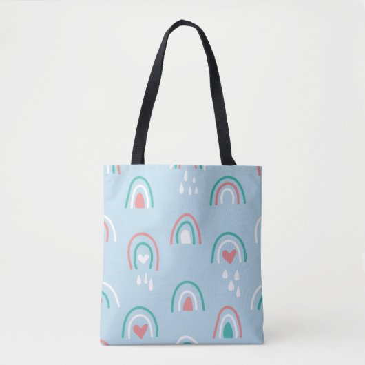 Bohemian hand drawn seamless pattern with rainbow tasche (Vorderseite)