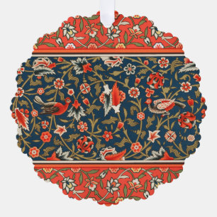 Bohemian Indisch-Persisches Blumenmuster Vintage R Ornament Karte