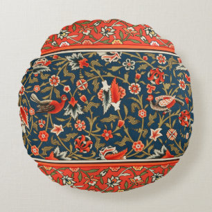 Bohemian Indisch-Persisches Blumenmuster Vintage R Rundes Kissen