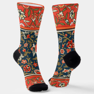 Bohemian Indisch-Persisches Blumenmuster Vintage R Socken