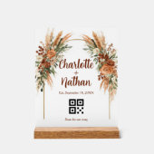 Bohemian individuelle Hochzeitslied QR-Code Acrylschild (Vorderseite)