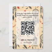 Bohemian Lace Dream Pattern Wedding Einladung (Rückseite)