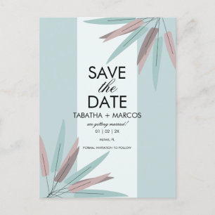 BOHEMIAN Leaf Tribal SAVE THE DATE Postkarte