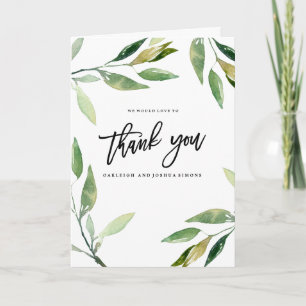 Bohemian Leaves Danksagungs-Fotokarte Dankeskarte