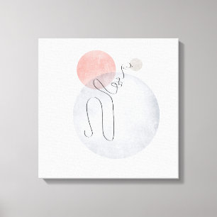 Bohemian-Linienkunst-Hintergrund Leinwanddruck