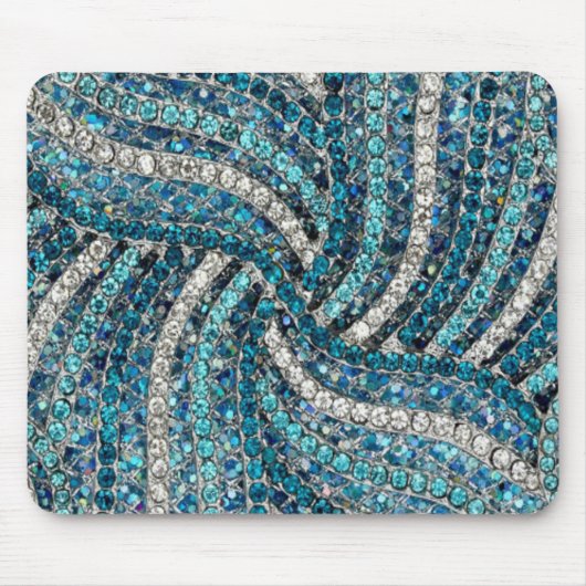 bohemian mädchenhafte silbergraue türkisblaue mousepad (Vorne)