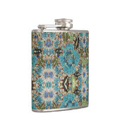 bohemian mädchenhafte silberne türkisblaue Blume Flachmann (Rechts)