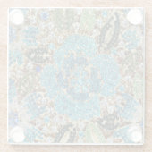 bohemian mädchenhafte silberne türkisblaue Blume Glasuntersetzer (Rückseite)