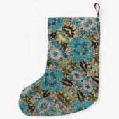 bohemian mädchenhafte silberne türkisblaue Blume Kleiner Weihnachtsstrumpf (Rückseite)