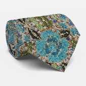 bohemian mädchenhafte silberne türkisblaue Blume Krawatte (Gerollt)