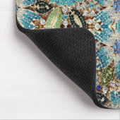 bohemian mädchenhafte silberne türkisblaue Blume Mousepad (Ecke)
