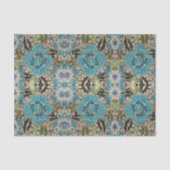 bohemian mädchenhafte silberne türkisblaue Blume Seidenpapier (Vorderseite)