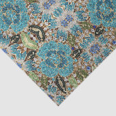 bohemian mädchenhafte silberne türkisblaue Blume Seidenpapier (Ausschnitt)