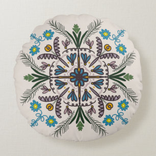 Bohemian Mandala Farbige Botanische Runde Kissen